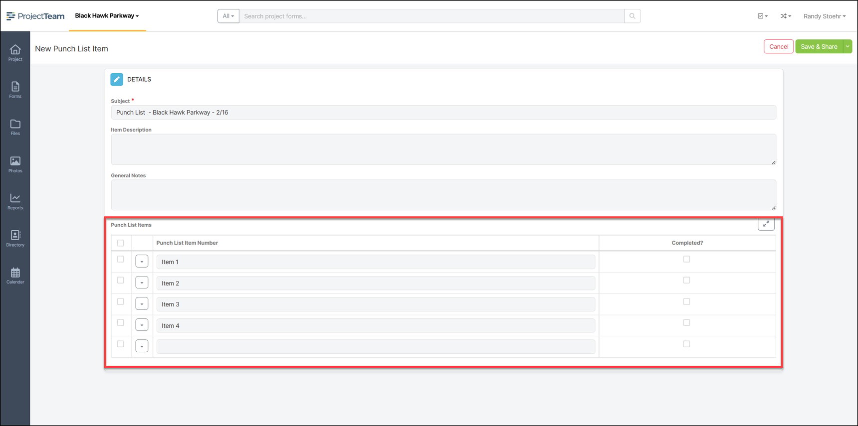 Create Default Values and Rows for Project Collections