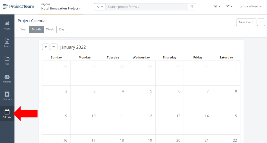 View project calendar